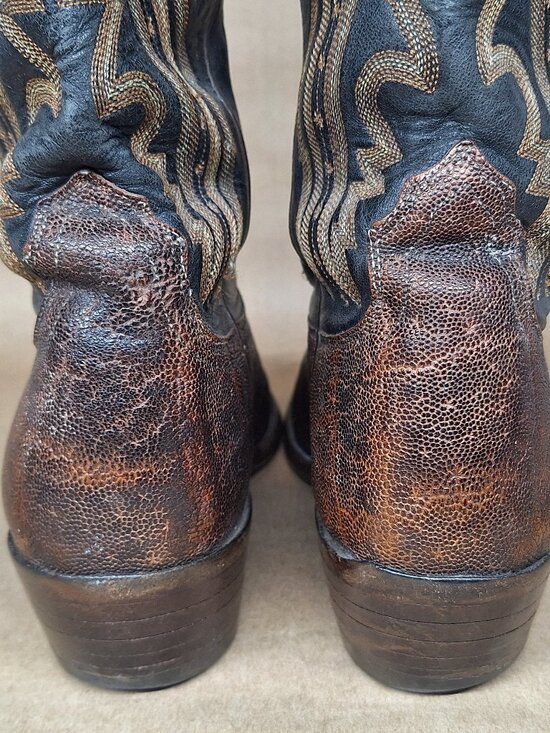 LUCCHESE 2000 Men\'s Ostrich Leg Leather Western Boots Size 9D (T3031) main image 8